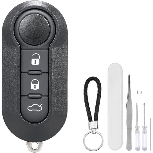 Coque De Clé 3 Boutons Télécommande Boitier Clef Voiture Compatible Avec Fiat 500 Brava Bravo Evo Grande Doblo Ducato Panda Punto-Coque De Clef En Plastique De Remplacement Accessoire