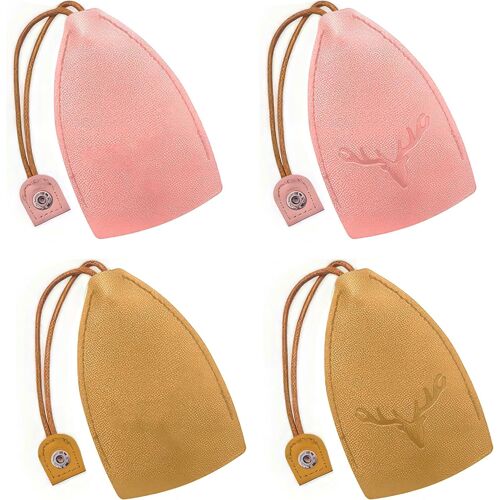 4 Piece Sacs à Clés en Cuir,Etui Créatif à Extraction de Clé,Mignon Sac à Clés Portable,Porte-Clés pour Voiture,Grand Etui à Clés,Portefeuilles de Clés de Voiture en PU,pour Hommes Femmes