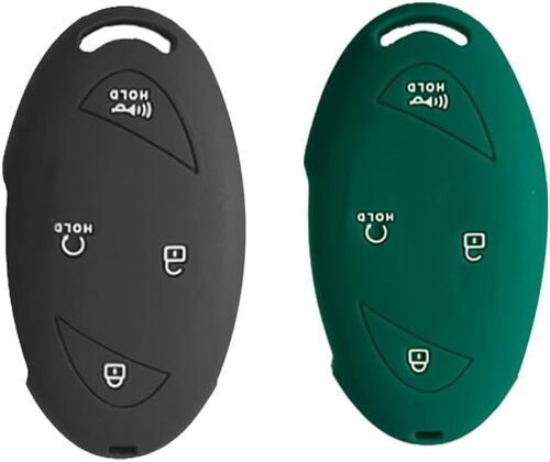 Coque De Protection En Silicone Pour Hyundai Kona Ioniq 6 Sonata Santa Fe Elantra Hybrid Grandeur Gn7 2024 2023 Avec 5/7 Boutons (Noir + Vert)