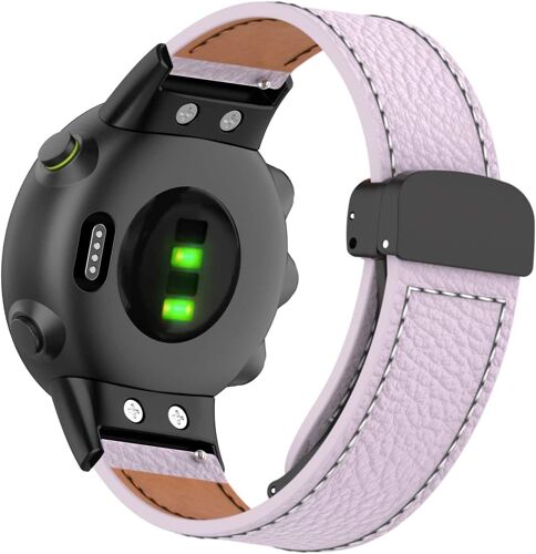 Bracelet Magnétique En Cuir Pour Garmin Forerunner 45s/45,Bracelet De Remplacement En Cuir Véritable Avec Fermoir Magnétique Conçus Compatible Avec Garmin Forerunner 45s/45 (D)