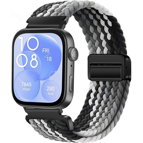 Bracelet Tressé En Nylon Compatible Avec Huawei Fit 3/4/4 Pro,Bracelet Élastique À Boucle Magnétique Pour Huawei Fit 3/4/4 Pro Herren Damen.[H279]