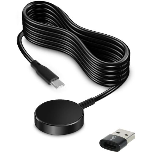 Cable Chargeur Montre pour Samsung Galaxy Watch 7/6/6 Classic/5/5 Pro/4/4 Classic/3/Active/Active 2,Chargeur Magnétique Rapide,Station de Charge Inductive avec Adaptateur Type-C vers USB-A