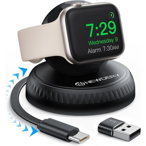 Support de Chargeur pour Apple Watch,Station de Charge magnétique sans Fil Portable,Station de Charge iWatch avec câble USB C rétractable pour iWatch Series 10/9/8/7/6/5/4/3/2,SE/Ultra 1/2