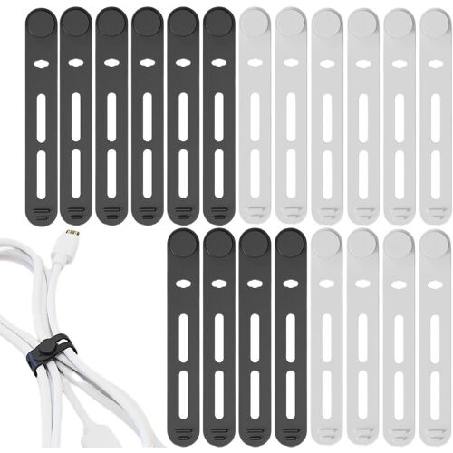 Lot De 20 Sangles De Câble En Silicone Pour ÉCouteurs,Chargeur De TÉLÉPhone,Ordinateur,Attaches De Câble s Pour La Maison,Le Bureau,La Cuisine,L'ÉCole (2 Couleurs)