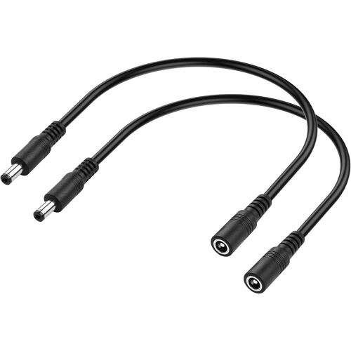 Lot de 2 câbles d'extension d'alimentation CC 5,5 x 2,1 mm,0,3 m 12 V 5,5 mm x 2,1 mm mâle vers femelle pour caméra de sécurité,bande LED,surveillance IP CCTV (DC 5,5 x 2,1 mm)