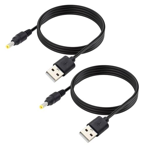 Câble d'alimentation 5 V DC,USB 2.0 mâle vers DC 4,0 mm x 1,7 mm mâle Cordon d'alimentation pour routeur,lumière LED,haut-parleur et plus encore,2 m (lot de 2)