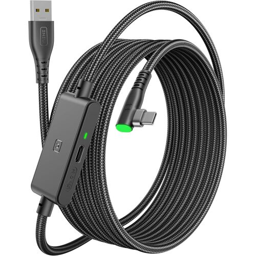 Câble Link 5m,Compatible avec Meta Oculus Quest 3s Quest 3 2 1 Quest Pro,Pico 4 Accessoire et PC Steam VR,Câble de liaison USB 3.0 haute vitesse de transfert de données USB C