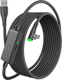Câble Link 5m,Compatible avec Meta Oculus Quest 3s Quest 3 2 1 Quest Pro,Pico 4 Accessoire et PC Steam VR,Câble de liaison USB 3.0 haute vitesse de transfert de données USB C