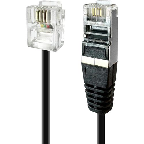 Cordon Adsl Rj11/Rj45 Connecteurs Mâle/Mâle Noir-5M de longueur-Cordon doux et flexible pour relier à un boîtier ou un modem ADSL