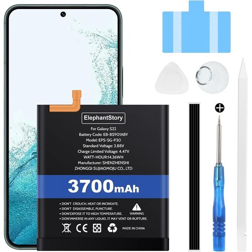 Batterie Pour Samsung Galaxy S22 Sm-S901b/ S901b/Ds,Capacité 3700mah Li-Polymère Eb-Bs901aby Remplacer Interne Batterie Avec Guide Et Tous Les Outils De Réparation
