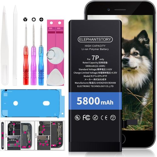 Kalanka-Batterie Pour Iphone 7 Plus, 5800mah Remplacement Interne Haute Capacité Batterie Pour A1661 A1784 A1785 Avec Guide Et Tous Les Outils De Réparation