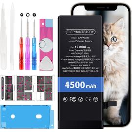 Batterie Pour Iphone 13 Mini,4500 Mah Remplacement Interne Haute Capacité Batterie Pour A2481 A2626 A2628 A2629 A2630 Avec Guide Et Tous Les Outils De Réparation