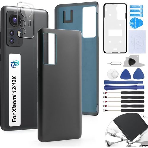 Coques Arrière Pour Xiaomi 12 Batterie Couvercle Remplacement Pour Xiaomi 12x Cache Batterie Pour Téléphone De Remplacement(Noir)