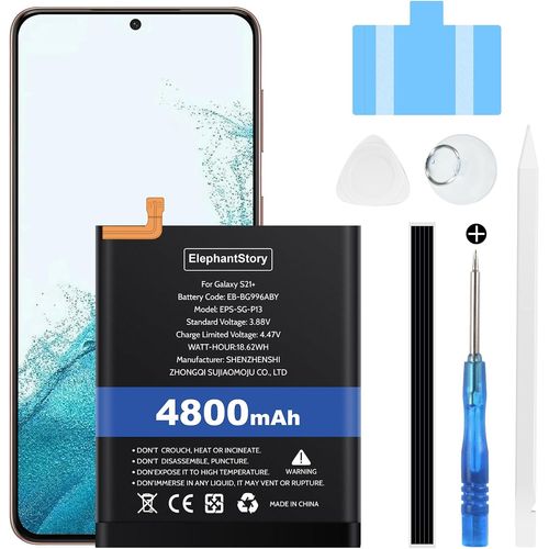 Batterie Pour Samsung Galaxy S21 Plus/ S21+ 5g Sm-G996b,Capacité 4800mah Li-Polymère Eb-Bg996aby Remplacer Interne Batterie Avec Guide Et Tous Les Outils De Réparation