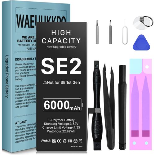 Batterie Pour Iphone Se 2020,Batterie Améliorée D'une Capacité De 6000mah Pour Se 2nd Gen,A2275 A2296 Avec Kit D'outils De Remplacement