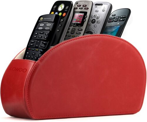 Range Télécommandes À 5 Compartiments - Dvd, Blu-Ray, Tv, Chaîne Hi-Fi, Roku Ou Apple Tv - Cuir Avec Doublure Suédée - Faible Encombrement Pour Séjour Ou Chambre