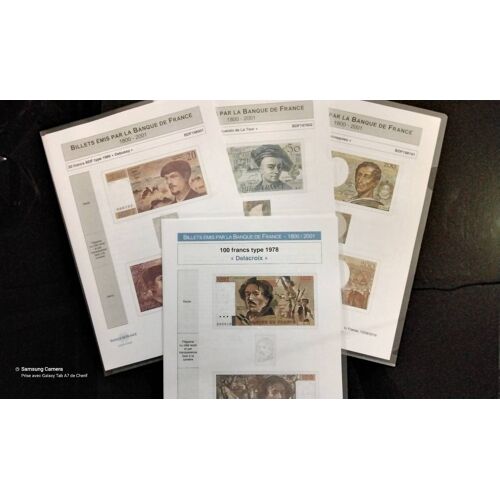 Lot De 4 Documentations De Billets De Banque Français De Nouveaux Francs