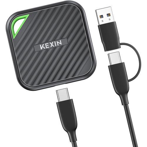 ASFASFq-KEXIN 2To SSD Extreme Portable SSD jusqu'à 2000Mo/s en Lecture USB-C 3.2 Compatible avec PS5 Xbox Laptop MacBook/Pro/Air Noir