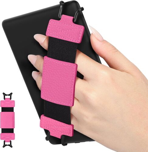 Dragonne Souple Pour 6-8"" Kindle Ereaders Fire Tablet -Kobo/Voyaga/Sony Kindle E-Book Tablet, Sangle De Sécurité Tablette Polyvalente À Haute Élasticité Légère Support Antidérapante, Magenta