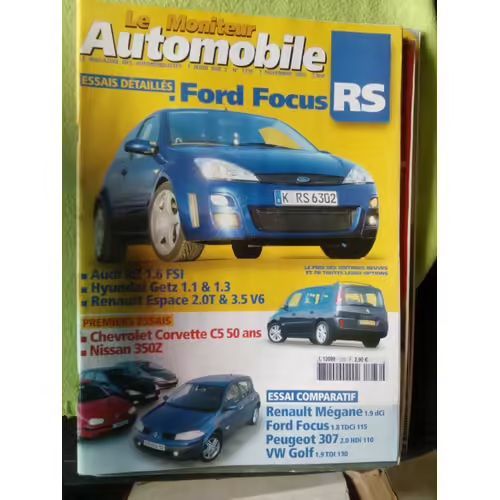 Le Moniteur 1276 De 2002 Corvette 50th,Ford Focus Rs,Toyota Mr 1.8 Vvti,Hyundai Getz 1.1,1.3,Nissan 350z,Espace 2.0 16v Turbo,3.5 V6,Audi A2 1.6 Fsi,Megane 1.9 Dci,Ford Focus 1.8 Tdci 115,Peugeot 307