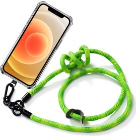 Coque Bandoulière pour iPhone 12 Protection Antichoc Anti-Rayures avec Bandoulière Robuste Vert - E.F.Connection