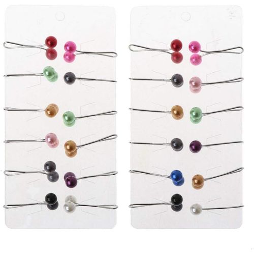 Kjdal-Hijab Scarf Clips,24pieces Muslim Hijab Scarf Pin Pearl Clip Headscarf Shawl Scarf Clips Accessories-Mix Color