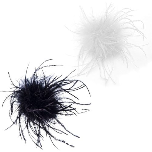 Kjdal-2 Pièces Plumes D¿Autruche Broche,Plume Partie Décoration Broche,Naturel Plume D'autruche Broche,Coiffe En Plumes D'autruche,Pour Carnaval,Banquet,Fête