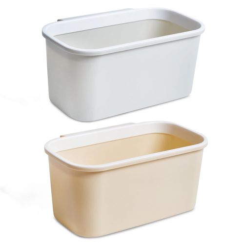 Teppd-2x Poubelle Plan De Travail - Poubelle A Suspendre - Poubelle Table A Langer Bebe - Bac Plastique Poubelle Cuisine 26 X 17 X 12 Cm - Corbeilles Table Ã Langer Gris Beige