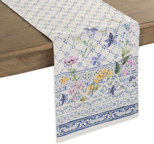 Sjzg-Faience Chemin De Table 100 % Coton Pour Fêtes Dîner Vacances Cuisine Printemps/Été (50cm X 150cm)