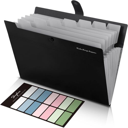 Trieur Document, Trieur 8 Compartiments A4, Dossier Rangement Documents Avec L'¿¿Tiquettes, Rangement Papier/Pochette Document Pour Bureau, Maison, ?Cole(Noir)