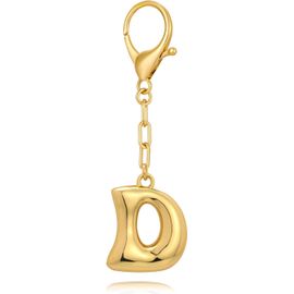 KAL-Porte-Clés En Forme De Lettre Initiale Pour Femme - Grosses Bulles Dorées - Breloque De Sac À Main - Accessoires Personnalisés