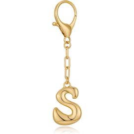 KAL-Porte-Clés En Forme De Lettre Initiale Pour Femme - Grosses Bulles Dorées - Breloque De Sac À Main - Accessoires Personnalisés