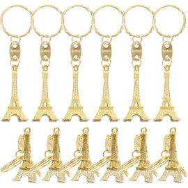 KAL-12 Pcs Rétro Eiffel Tour Porte-Clés Mini Paris Eiffel Tour Porte-Clés Anneau Français Souvenir Sac À Dos Pendentifs Pendentifs Pour Sacs De Rangement