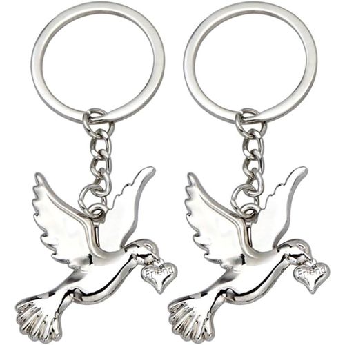 Kal-Lot De 2 Porte-Clés Avec Sac À Langer Abc - Pendentif En Argent - Clé À Fourche - Porte-Clés - Pendentif Pigeon À Suspendre - Pendentif De Sac - Alliage De Zinc Argenté , Argenté