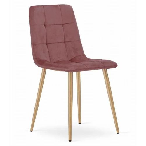 Chaise Komodee Cetara - 1 Pieces - Rose Tapisser En Velours 51 X 45 X 87 Cm