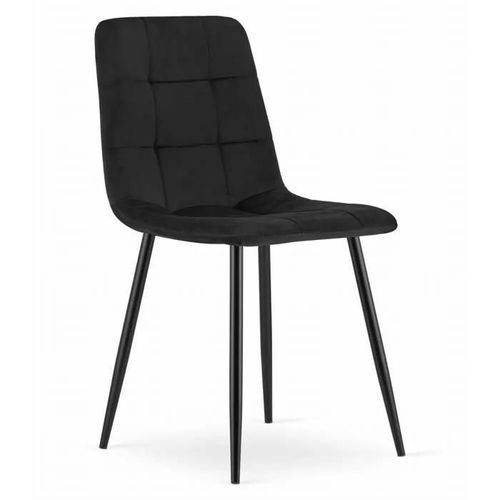 Chaise Komodee Cetara - 1 Pieces - Noir - Tapisser En Velours 51 X 45 X 87 Cm