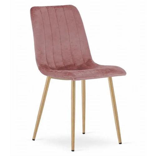 Chaise Komodee Orsara - 1 Pieces - Rose Tapisser En Velours 51 X 43 X 90 Cm