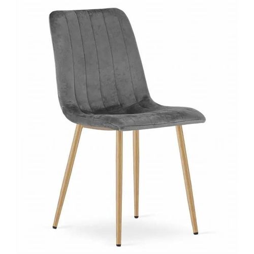 Chaise Komodee Orsara - 1 Pieces - Gris Foncé - Tapisser En Velours 51 X 43 X 90 Cm