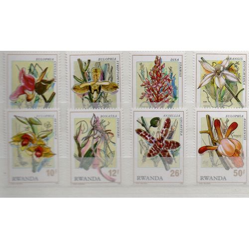 Rwanda Timbres Les Fleurs 1976
