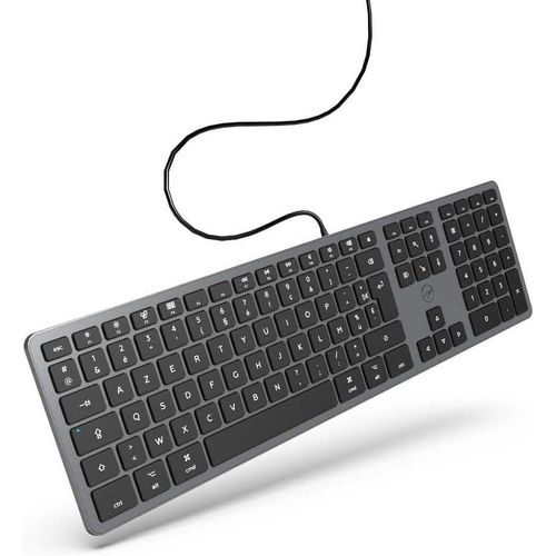 Mobility Lab Clavier français AZERTY filaire pour Mac – gris sidéral et noir