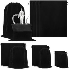 KAL-4 Pièces 11,8 X 15,7 Pouces Noir Anti - Décoloration Sac De Rangement Bijoux Argenterie Protection Chaussures Plates Tissu Sac En Tissu