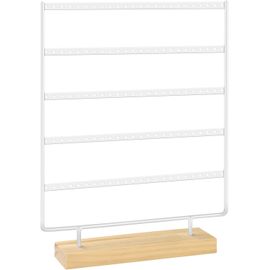 Jexnovashop-Porte Boucle D'oreille, Organisateur De Bijoux À 5 Niveaux, À 120 Trous, Presentoir Boucle D'oreille Avec Base En Bois, Boucles D'oreilles Pour Le Rangement À Domicile Ou L'affichage En M