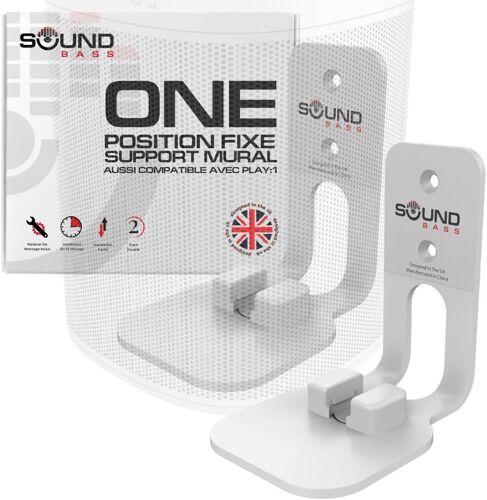 One, One Gen 2, One Sl & Play:1 Support De Montage Mural, Lot De 2 [2 Pièces], Blanc, Compatible Avec Les Haut-Parleurs Sonos One, One Gen 2, One Sl & Play1