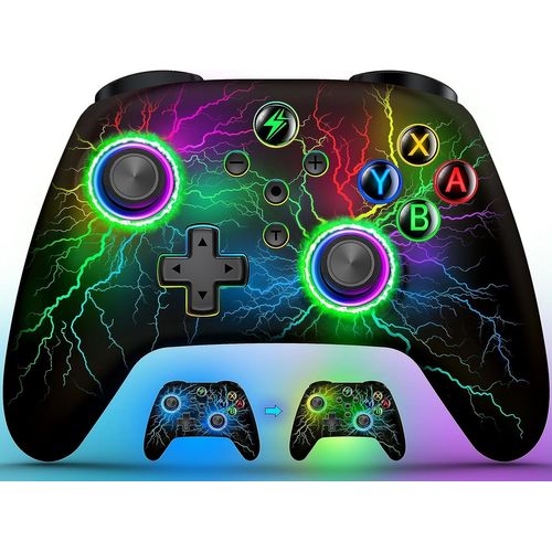 Manette Switch Pro Pour Switch/Lite/Oled,Android/Ios/Pc,1000mah Manette Switch Sans Fil Avec 6 Axes/Programmation/Double Vibration/Turbo/Wake Up/Lumière Led Réglable/Capture D'écran