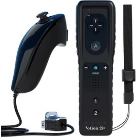 Manette 2 En 1 Avec Télécommande Intégrée Pour Nunchuck Avec Coque En Silicone Compatible Nintendo Wii Et Wii