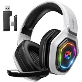 Casque Gaming Sans Fil Pour Pc Ps5 Ps4, 2.4ghz Audio Sans Perte, Usb & Type-C Casque De Jeu Ultra Stable Avec Microphone Flip, Casque Gamer Avec Batterie 40 Heures Pour Switch Laptop Mobile Mac