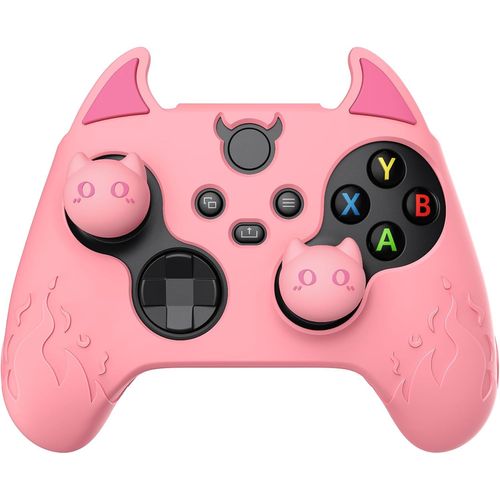 Coque Manette Pour Xbox Series X S Avec Capuchon Joystick Housse Protection Pour Xbox Core Controller Cover Silicone Grip Antidérapante Skin-Rose,Édition Démon