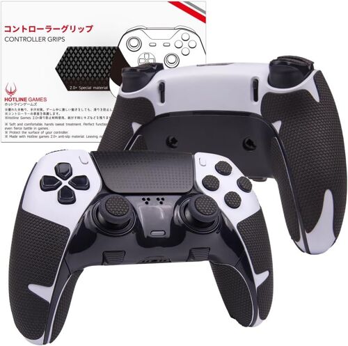 Hotlinegames 2.0 Plus Poignée De Manette Compatible Avec Manette Ps5 Dualsense Edge, Antidérapante, Absorbant La Transpiration, Facile À Appliquer (Pour Poignées + Boutons + Déclencheurs)