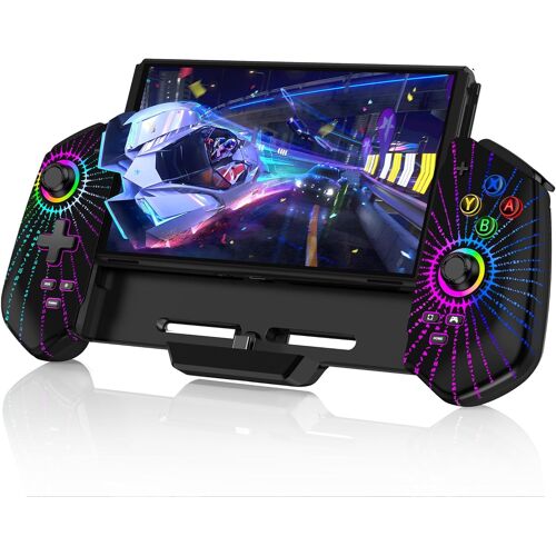 Manette De Commutateur Ã Effet Hall, Plug & Play Pour Console Switch/Oled, Manette De Commutateur Avec Joystick Précis, Look Lumineux Rvb Cool, 4 Emplacements Pour Cartes De Jeu