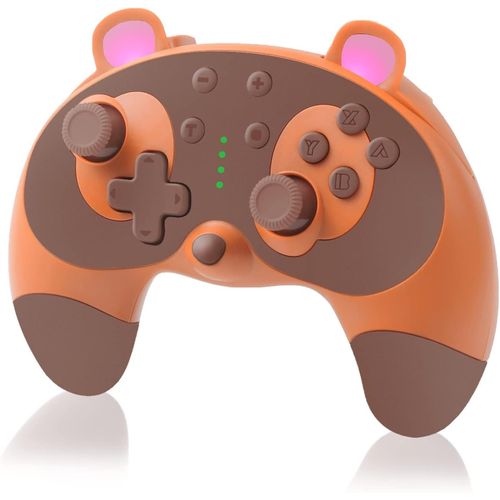 Manette Pro Switch Sans Fil Pour Nintendo, Contrôleur Gamecube Animal Raton Laveur Mignon Manettes Pour Nintendo Switch Oled/Lite Avec Wake-Up/Turbo/Double Moteurs/Fonction 6 Axes